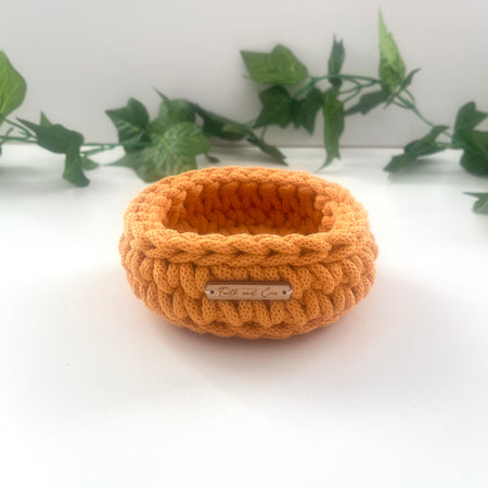 Mini basket - crocheted - colour Orange