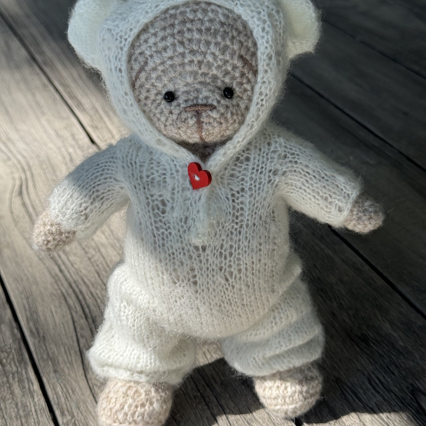 Handmade Amigurumi Bear with Two Outfits Toy 🐻🐰