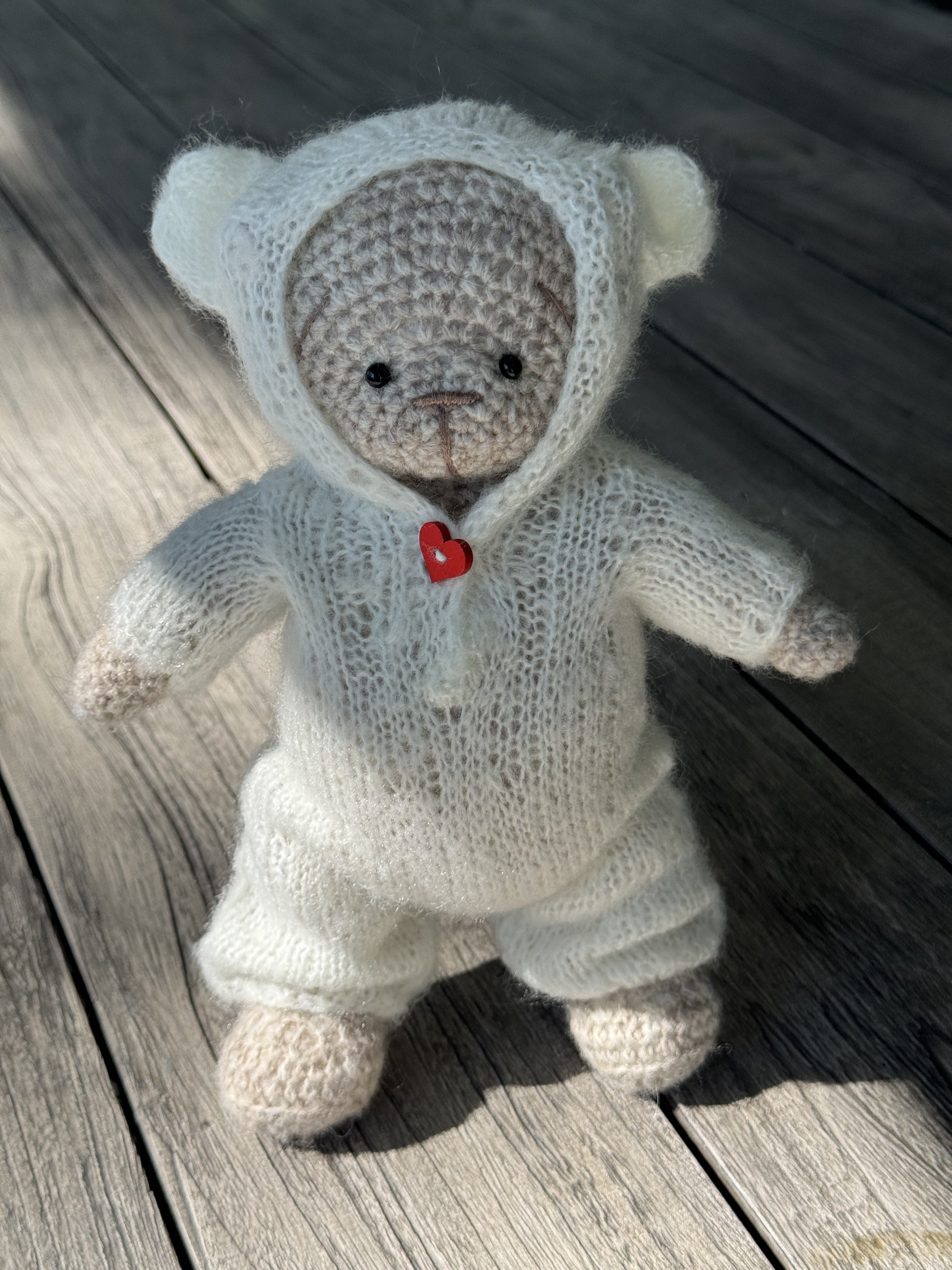 Handmade Amigurumi Bear with Two Outfits Toy 🐻🐰