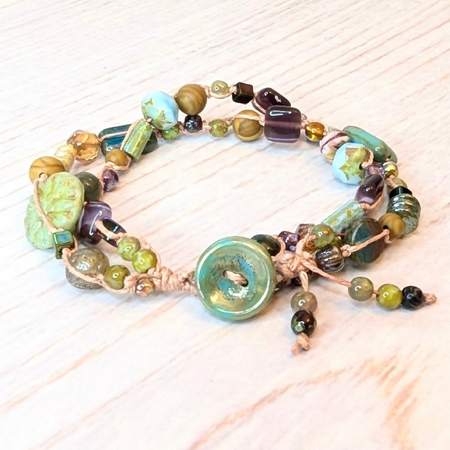 Glass beaded bracelet | hemp bracelet | beaded bracelet