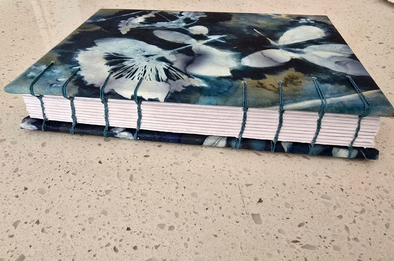 Handmade Coptic Stitched Journal – Botanical Original Art Cover