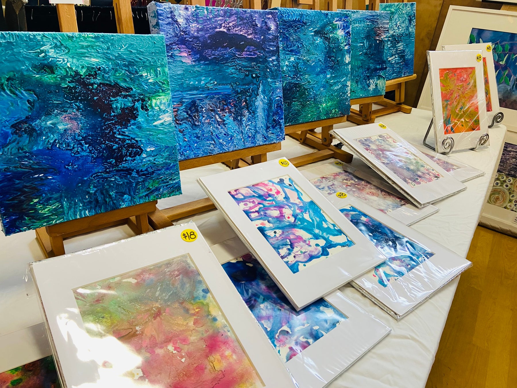 Water signals 4, A5 with white A4 frame picture mount, original painting