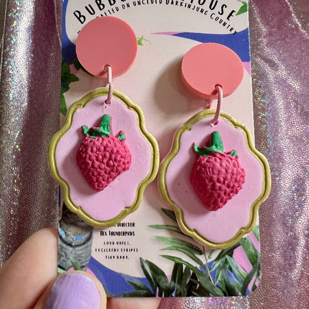 Pink Strawberry Field Earrings