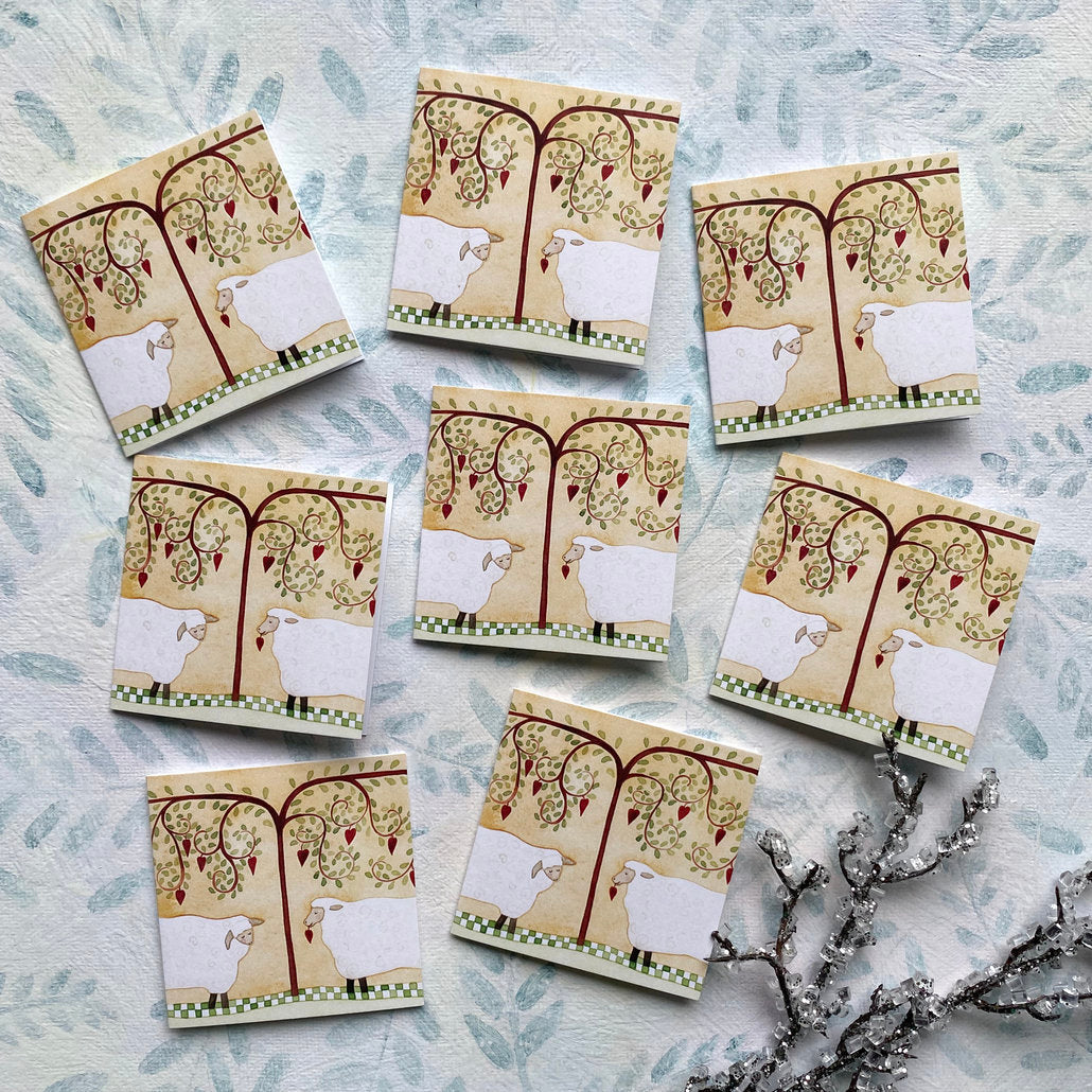 8 blank eco-paper gift tags with happy sheep (gt-luvu)