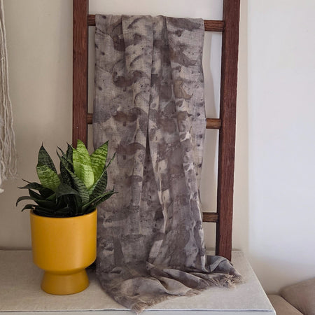 The Sylvie - Cotton & Linen Blend  Ecoprint Scarf/Wrap