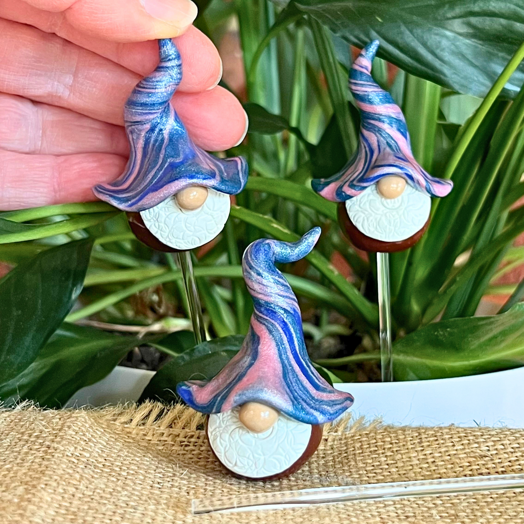 Whimsical polymer gnome trio - Danby, Larkin & Ax