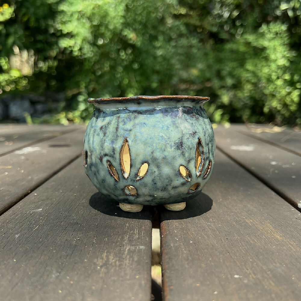 Cauldron pot blue outdoors