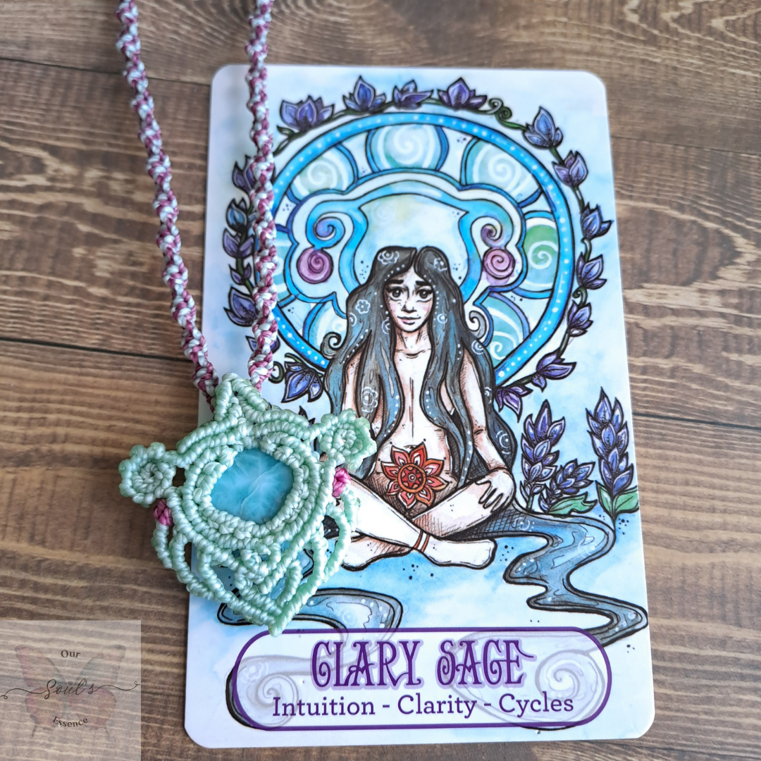 Larimar Micro Macramé Necklace