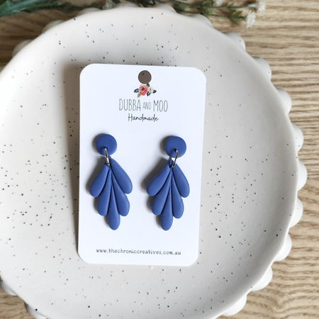 Layered Leaf Polymer Clay Dangles - Assorted Colours
