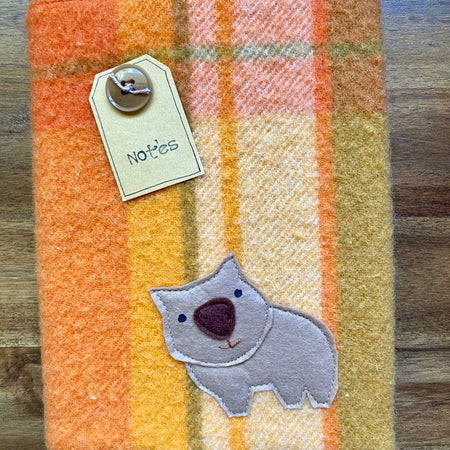 A5 Upcycled Notebook Wombat - Orange