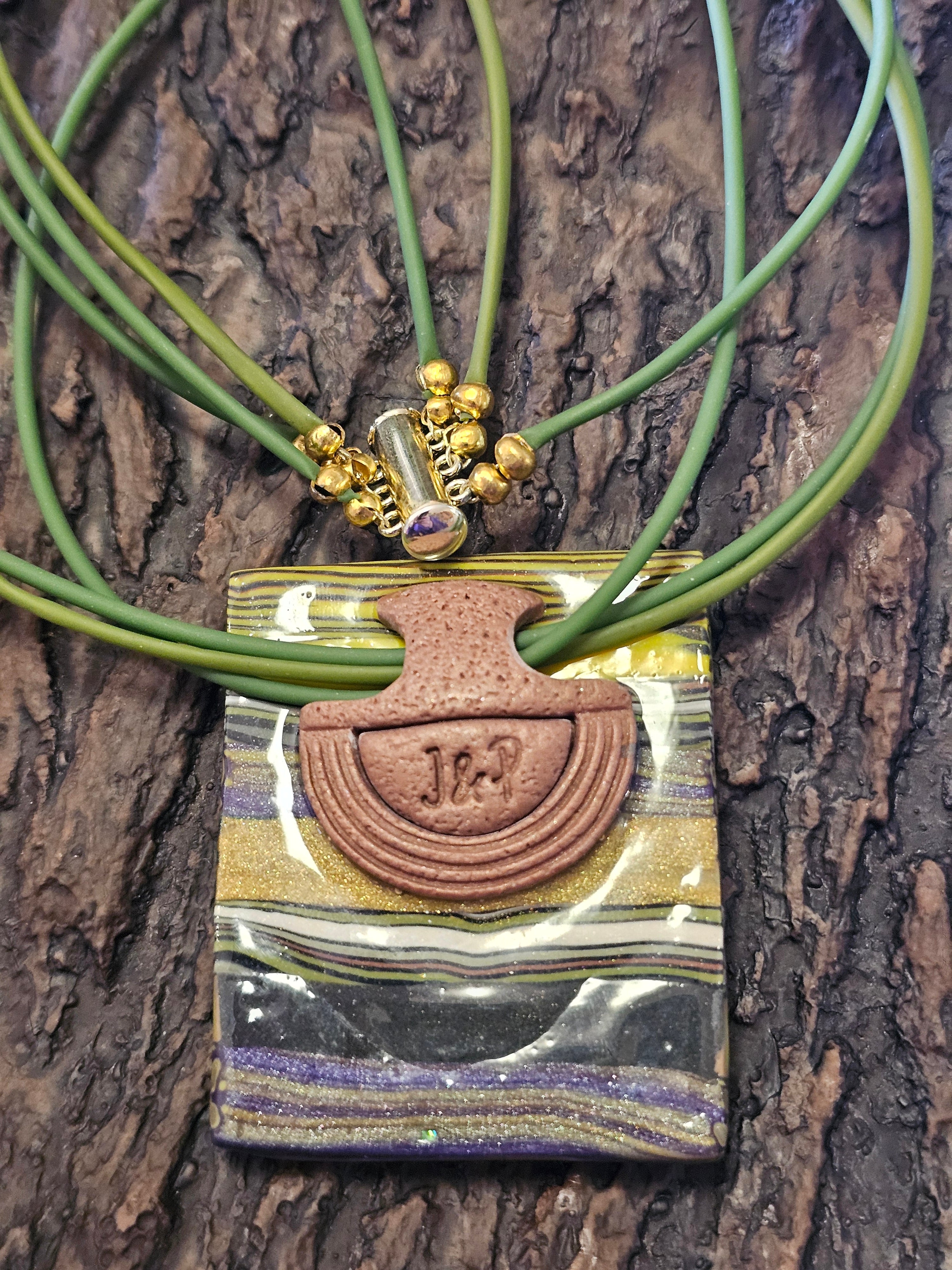 EARTH LAYERS - POLYMER CLAY PENDANT