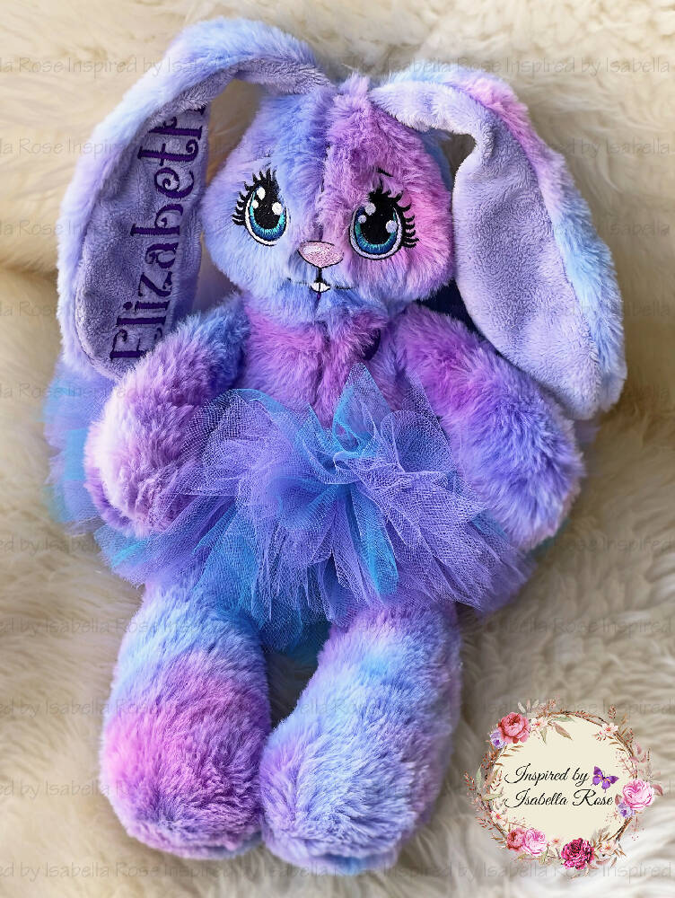 Soft fluffy Bunny, Embroidered Name, 1st Easter, Made to order