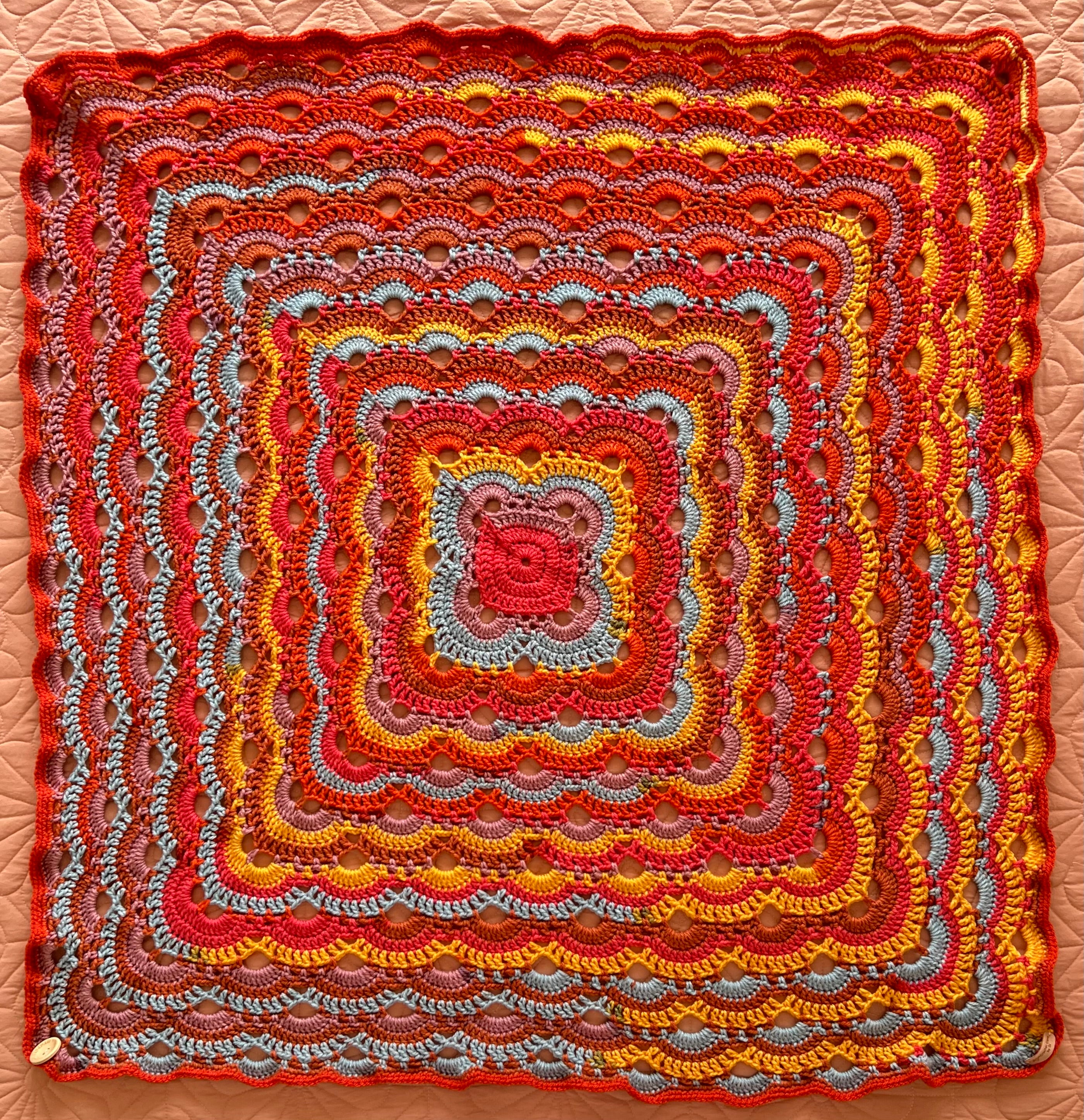 Crochet Virus Throw Blanket