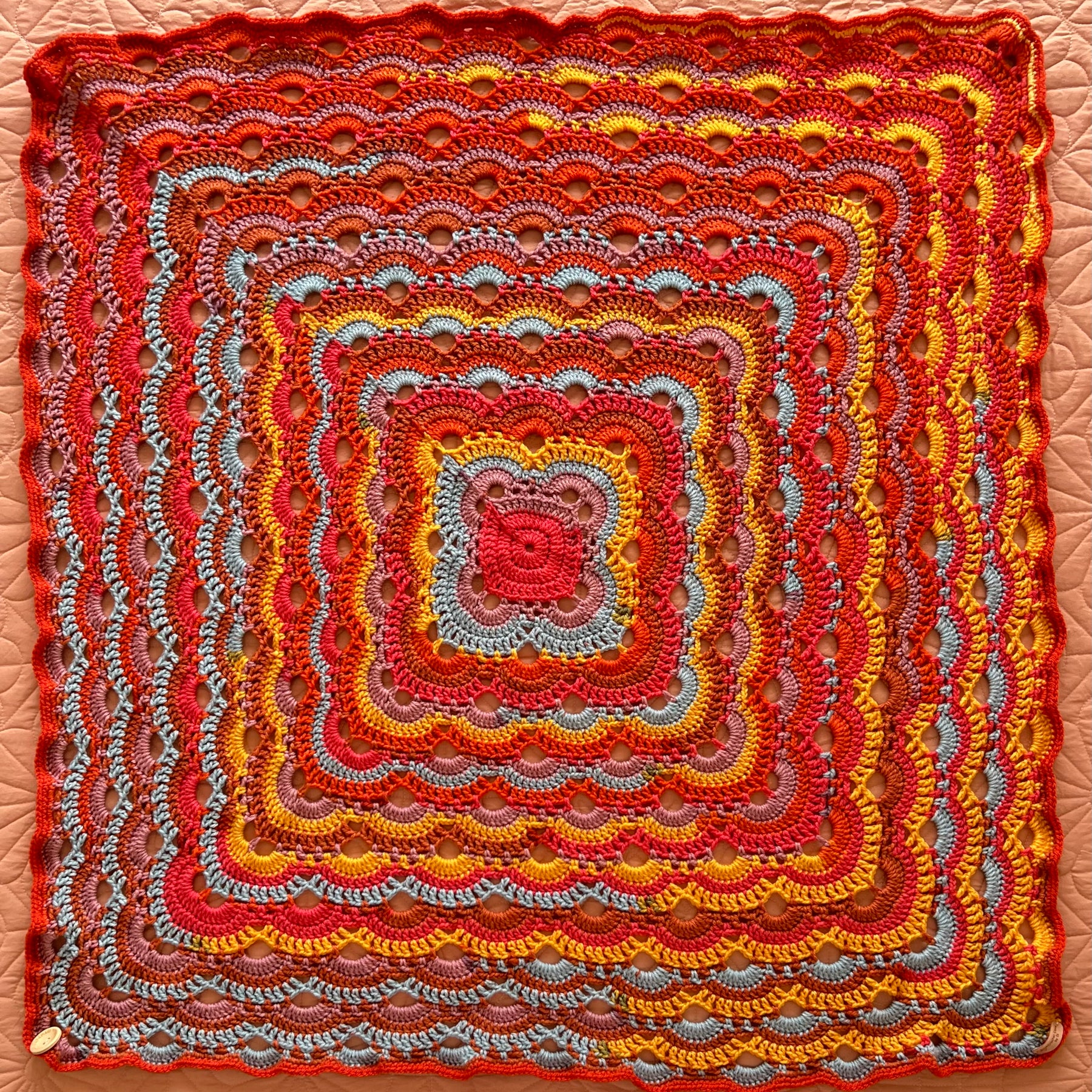 Crochet Virus Throw Blanket