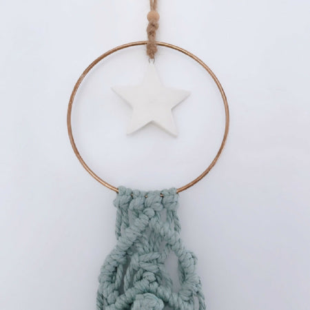 Green Macrame Christmas Tree - Star On Top