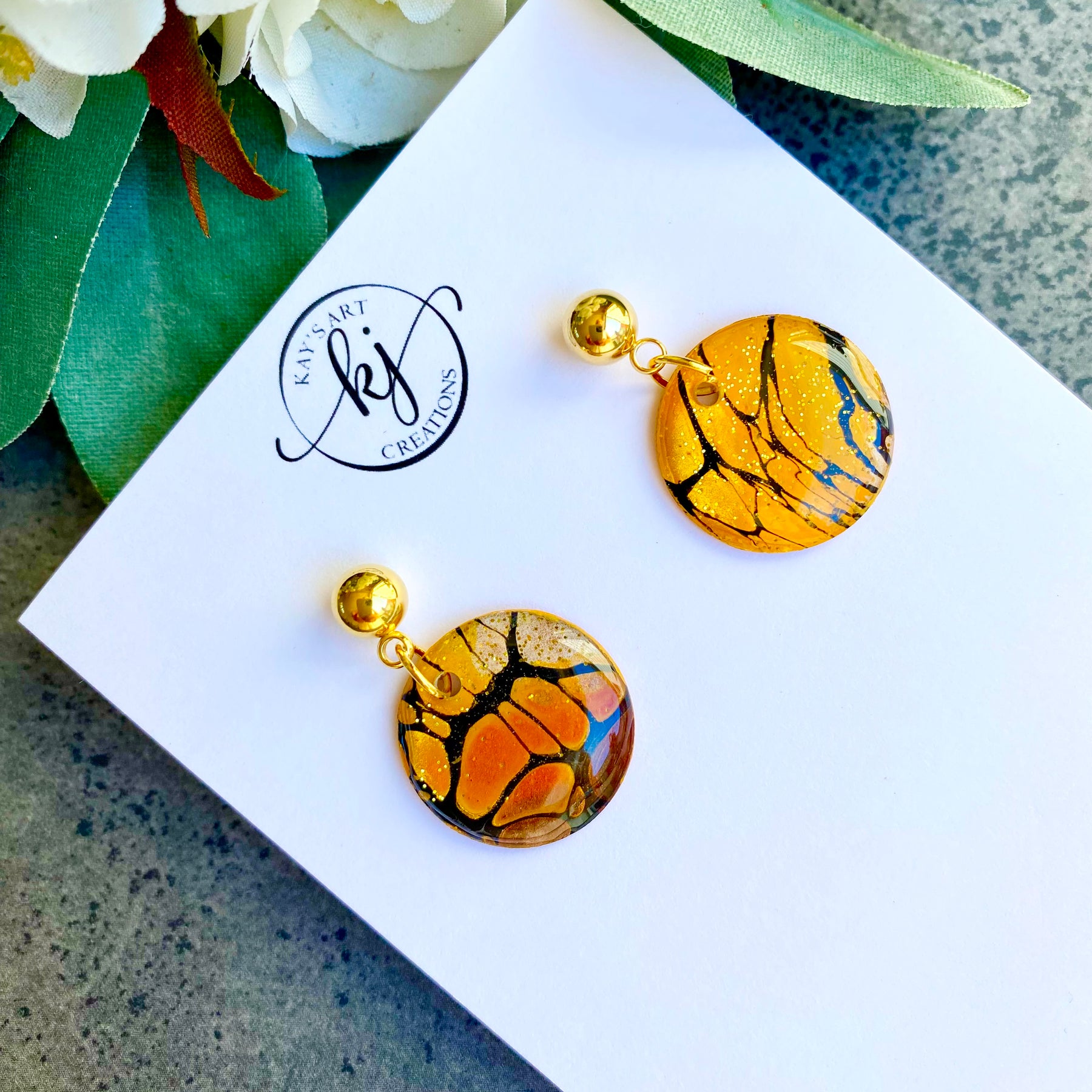 Cafe Latte Collection Gold Stud Earrings