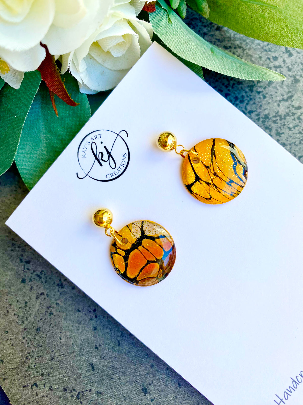 Cafe Latte Collection Gold Stud Earrings