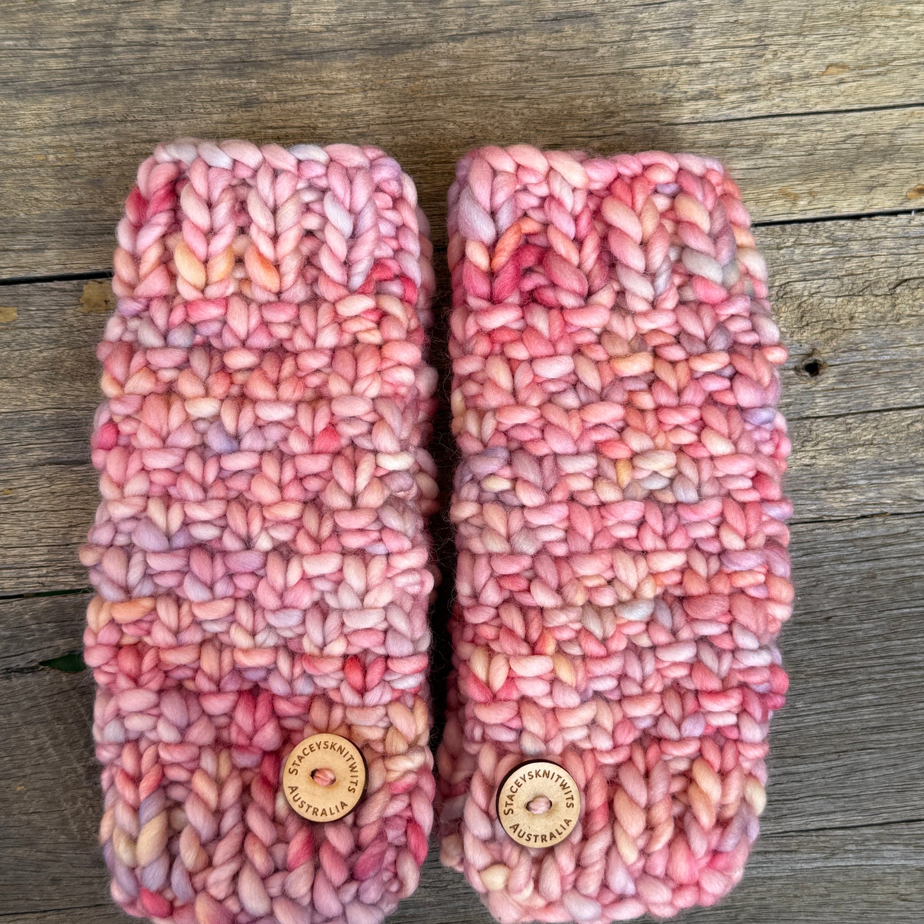 Hand knitted fingerless gloves, chunky warm merino texting gloves