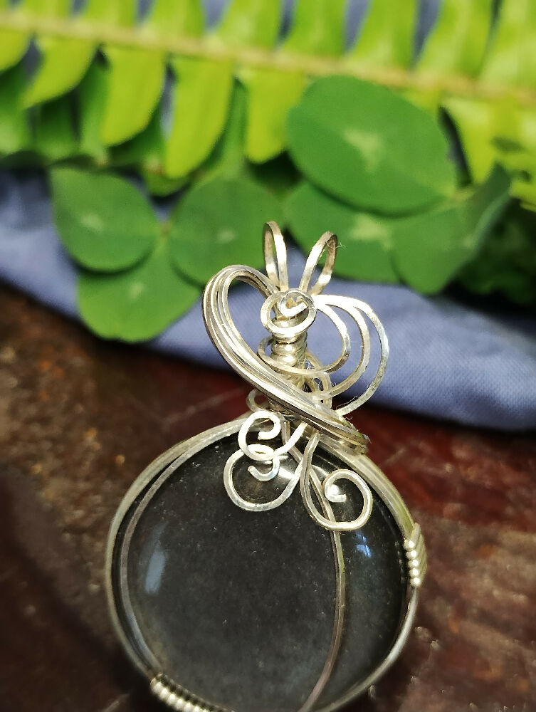 Silver Sheen Obsidian in Sterling Silver