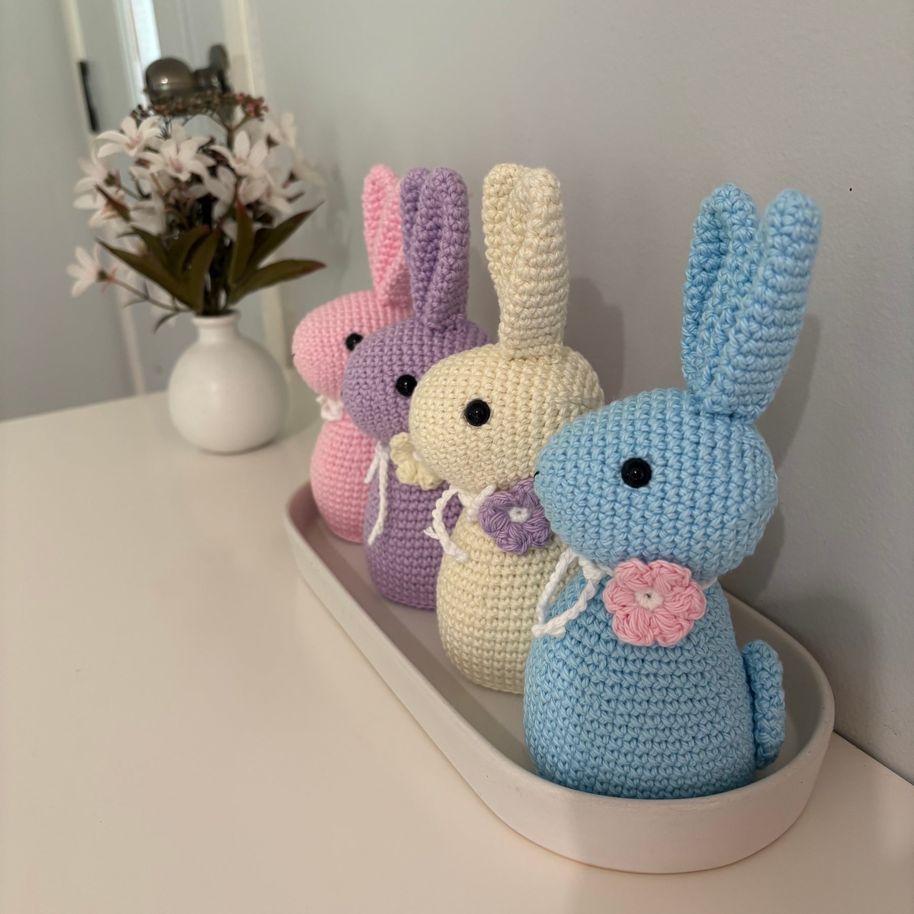 Easter bunnies, pastel colours.