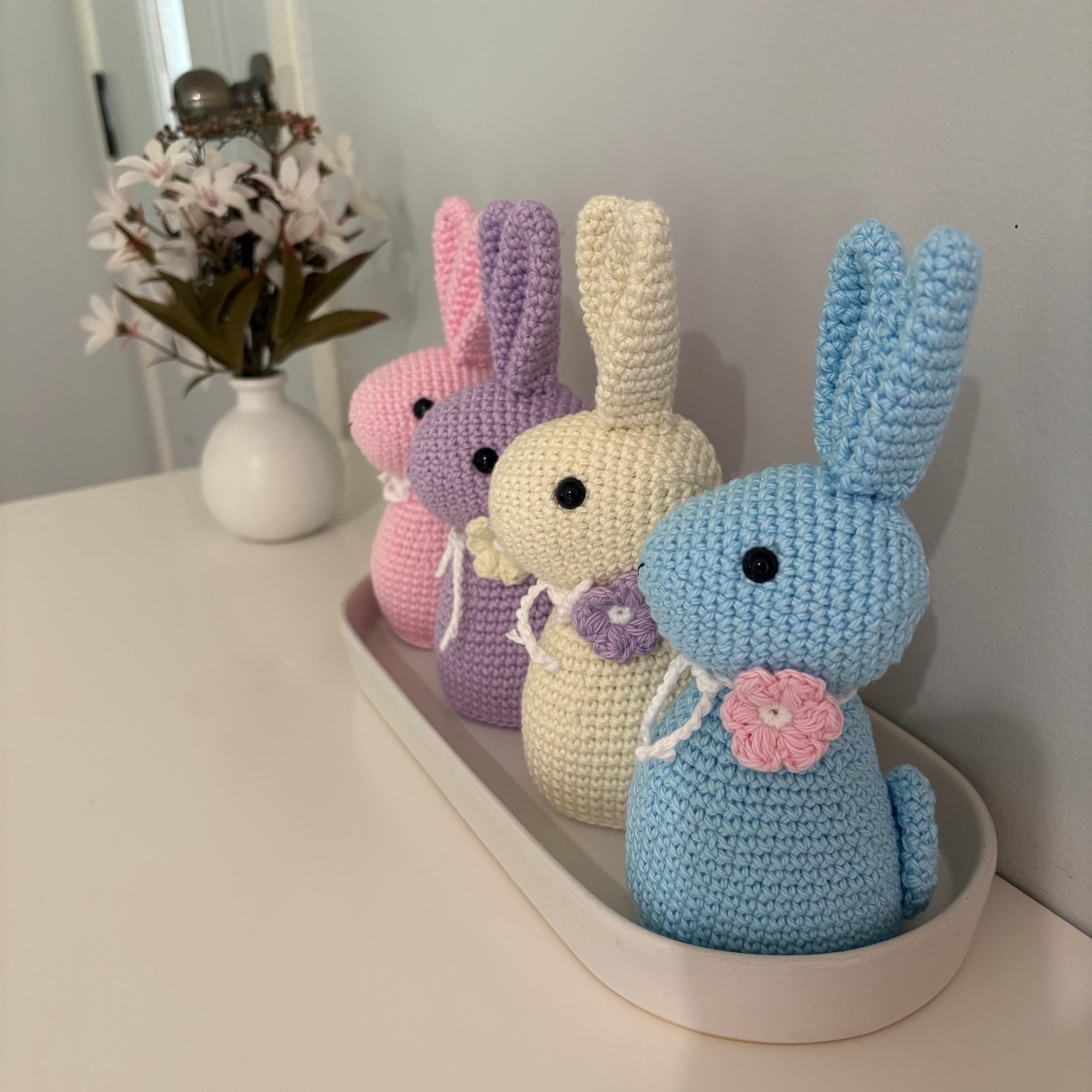 Easter bunnies, pastel colours.