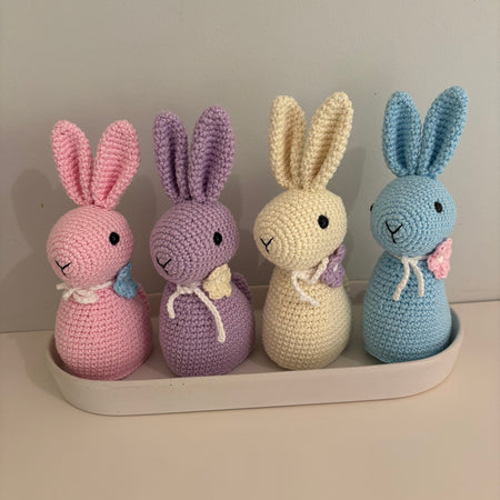 Easter bunnies, pastel colours.