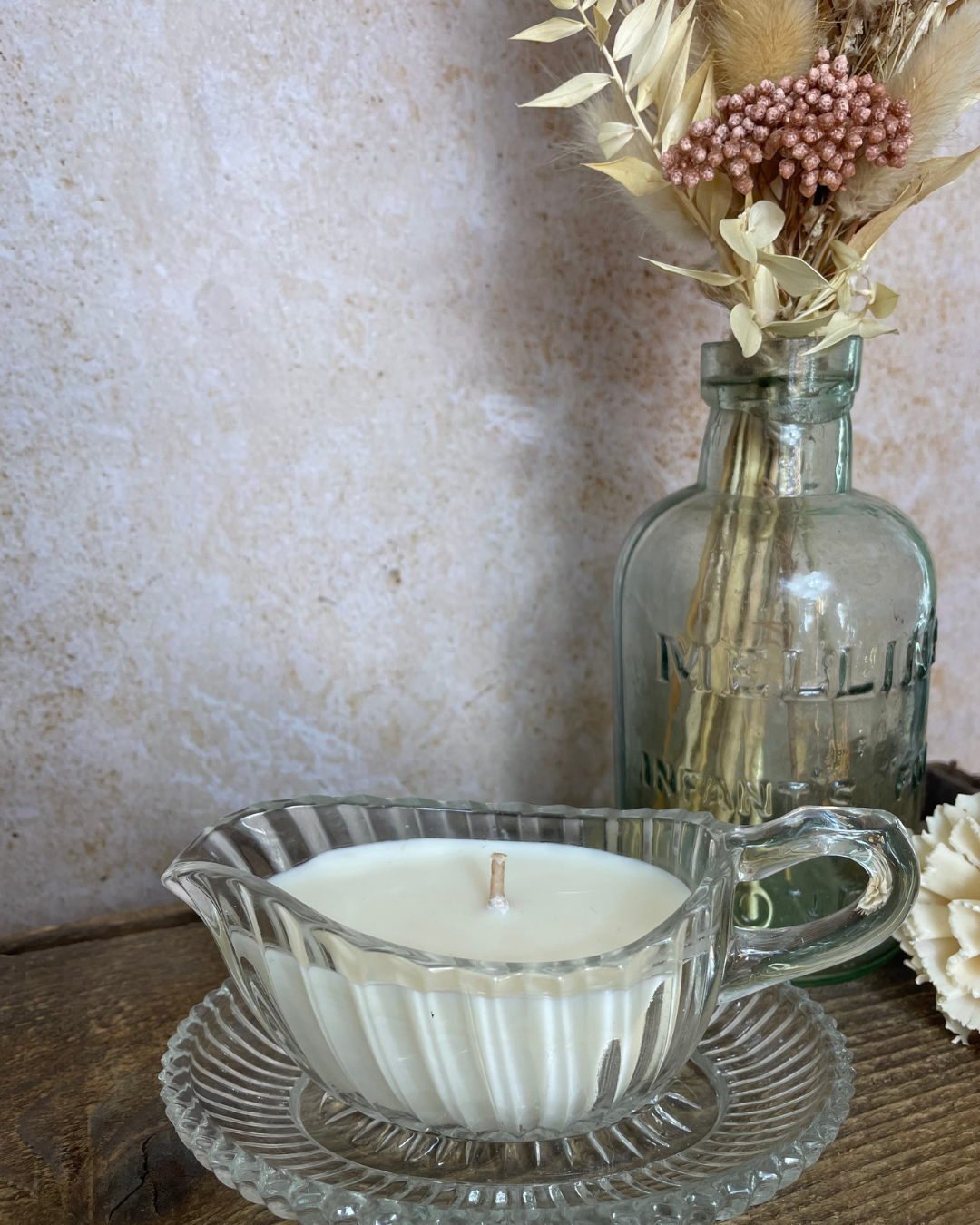Vanilla dreams I Natural Soy Candle I Vintage Glass Gravy Boat