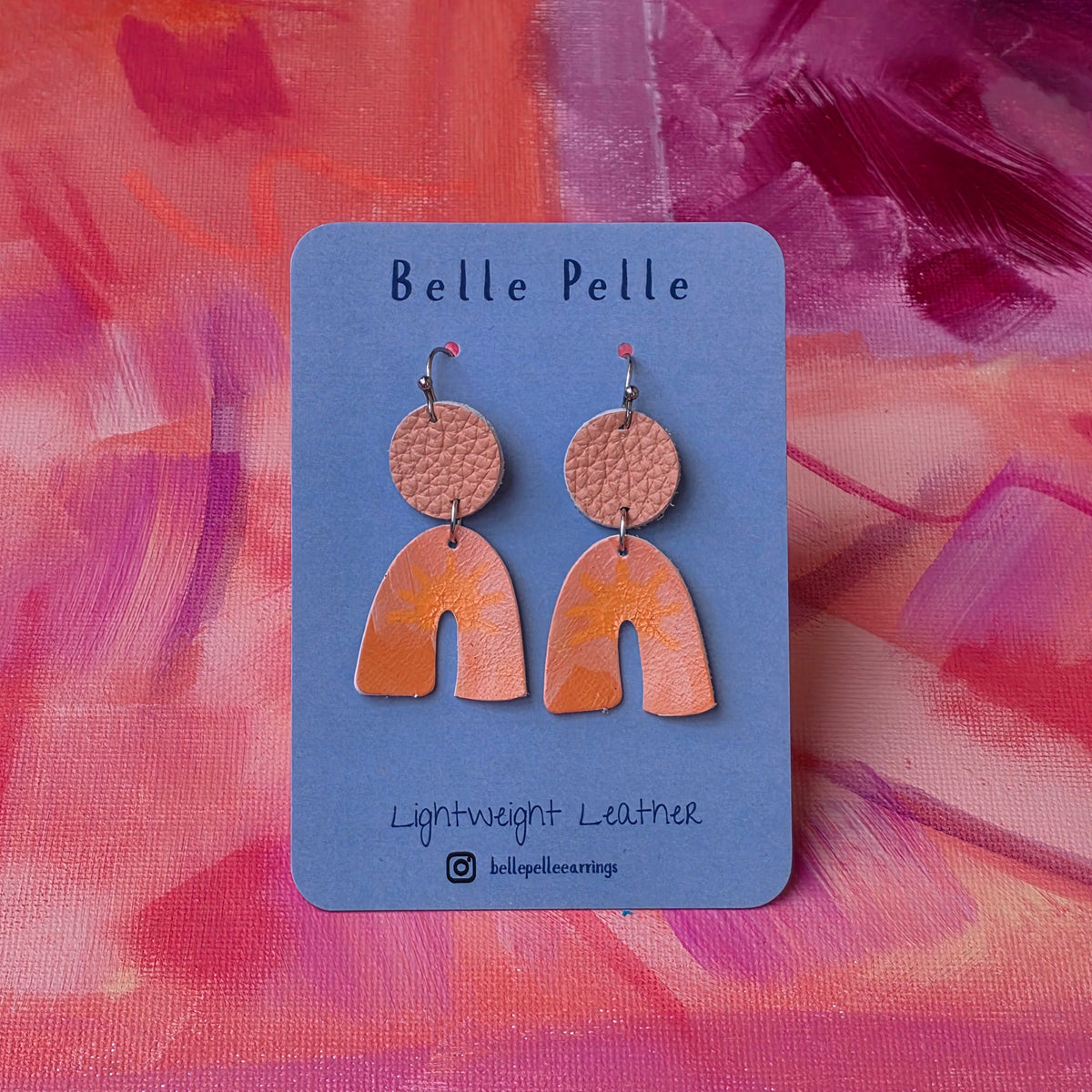 Alla Manno Leather Earrings - Peachy Keen