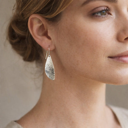 Sterling Silver Spoon Bowl Earrings – Handcrafted & Textured