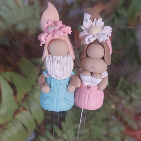 Tiny Gnomes - Daisy's - Polymer clay gnomes