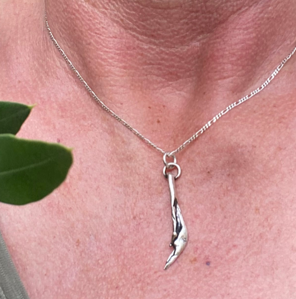 Tidal Pendant – Water Cast Sterling Silver