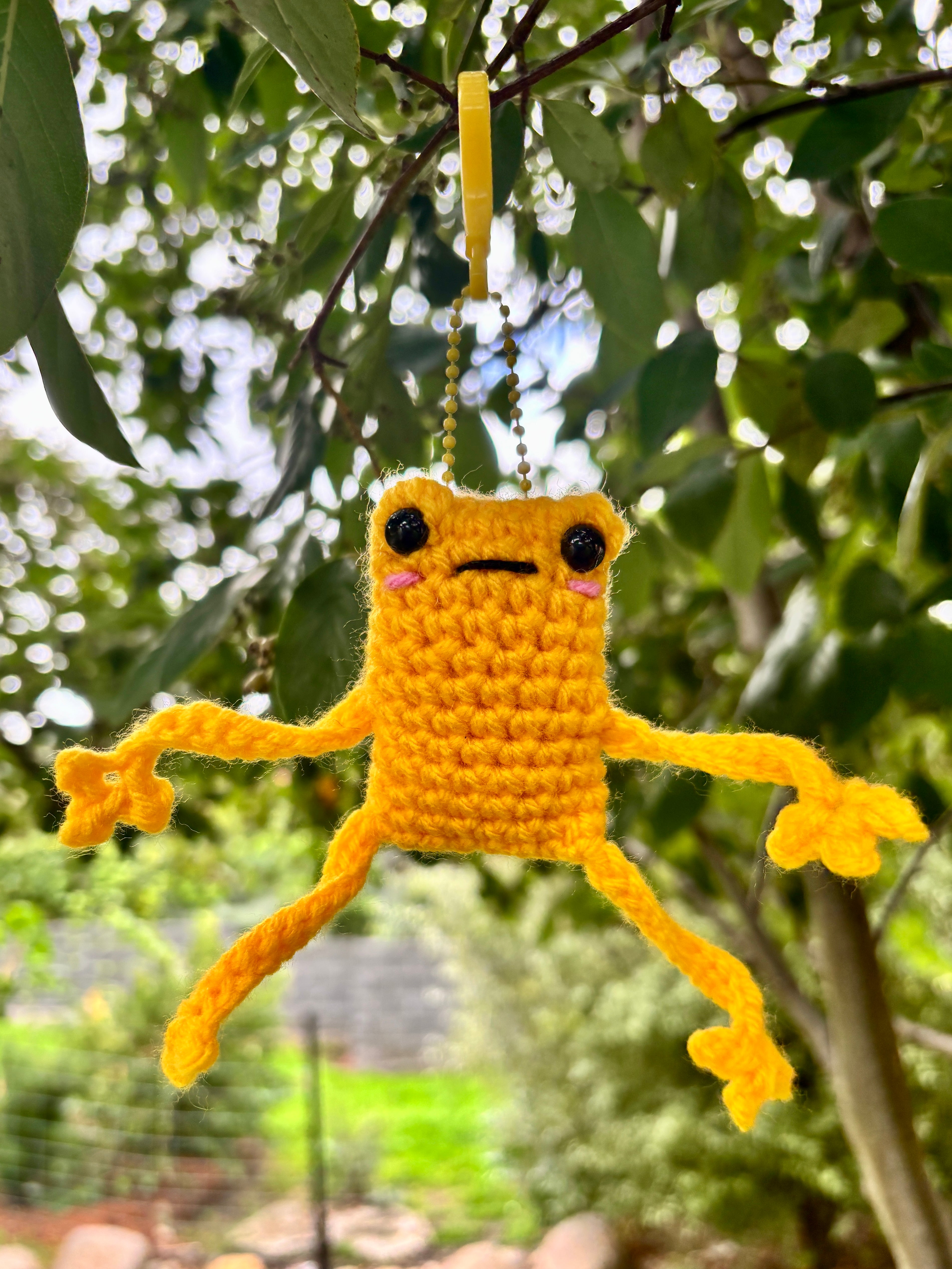 Funny Floppy Frog Keychain Bag Tag