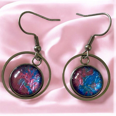 Pink and Blue Earrings