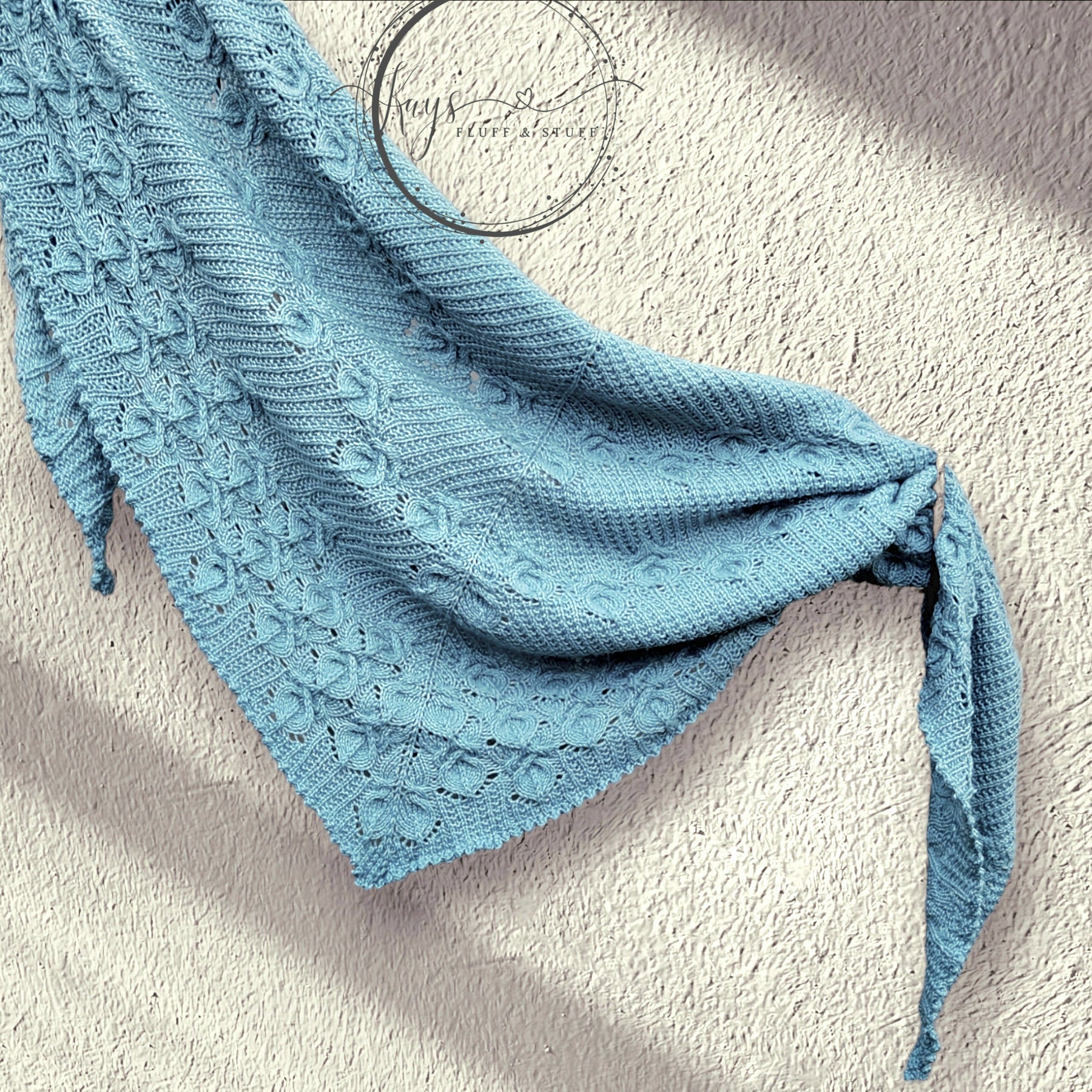 Handknit Women's Cabled Merino Shawl