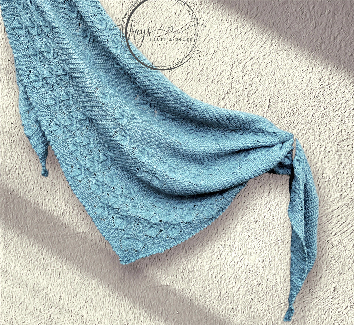 Handknit Women's Cabled Merino Shawl