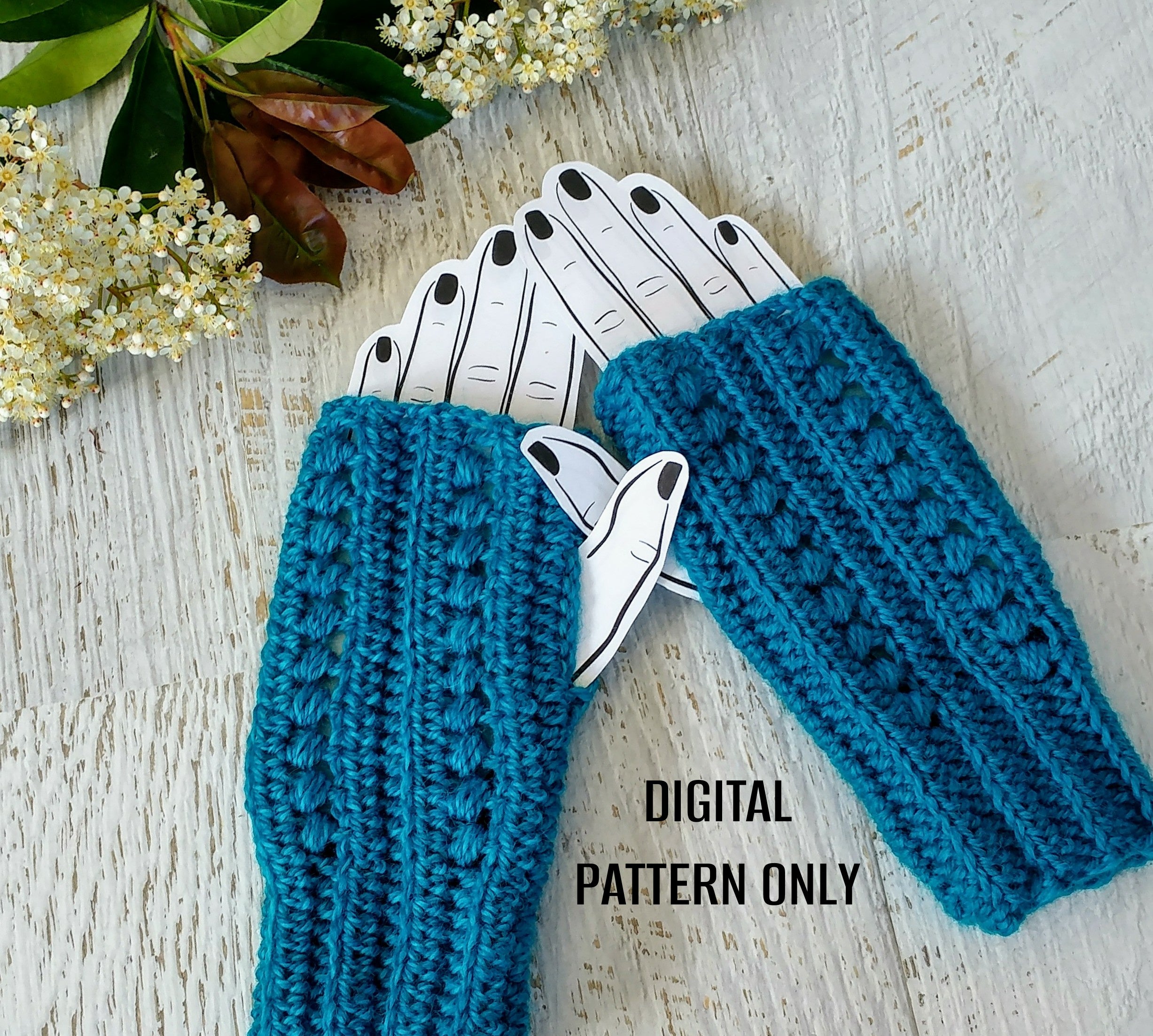 DIGITAL DOWNLOAD | Crochet Pattern | Stormy Days Handwarmers