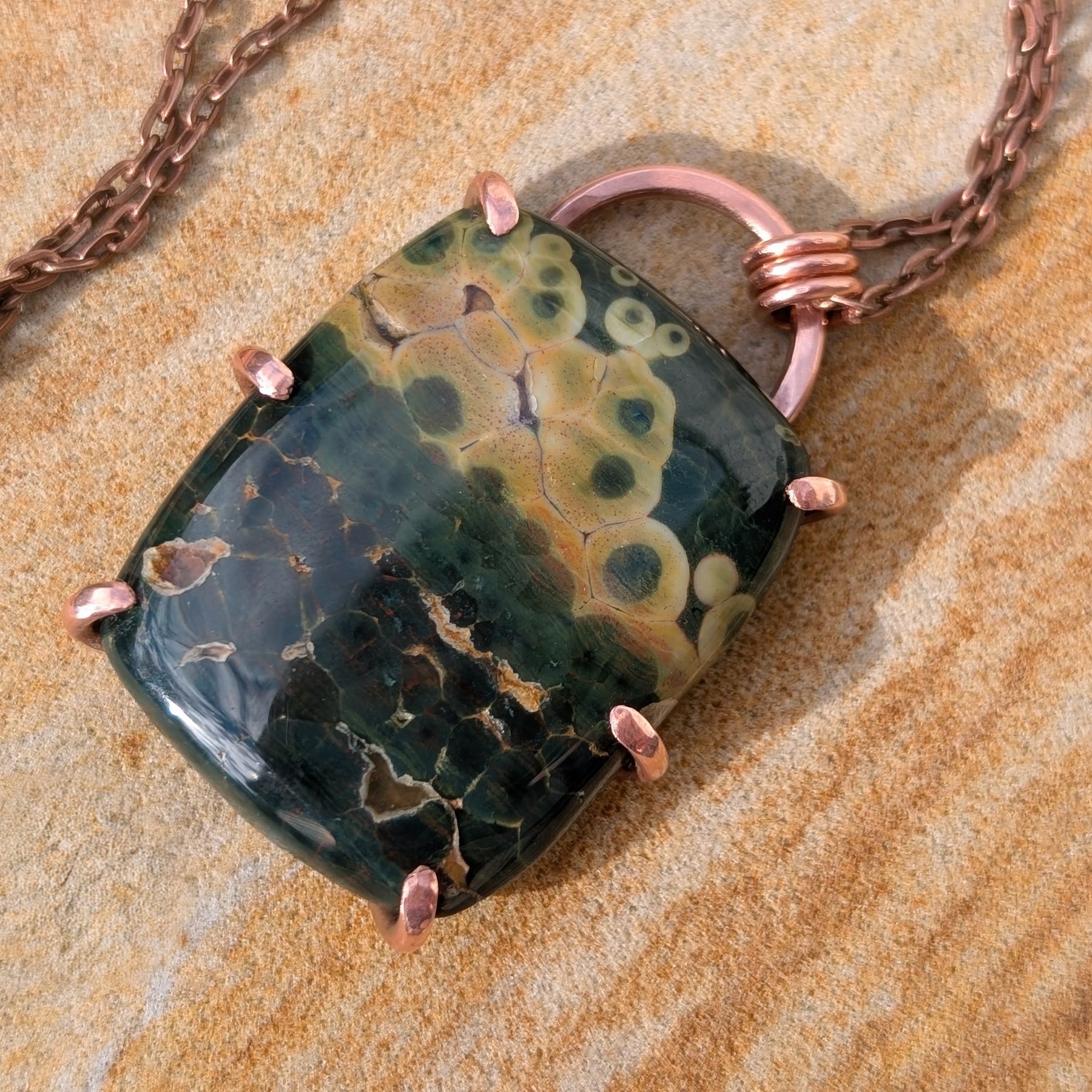 Silvanus - Ocean Jasper in Copper Pendant