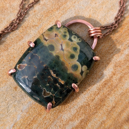 Silvanus - Ocean Jasper in Copper Pendant