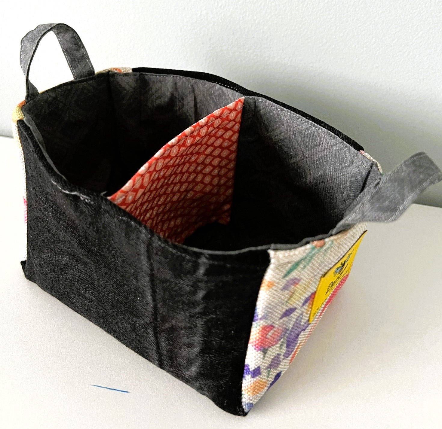 Upcycled Denim & Cotton Fabric Basket