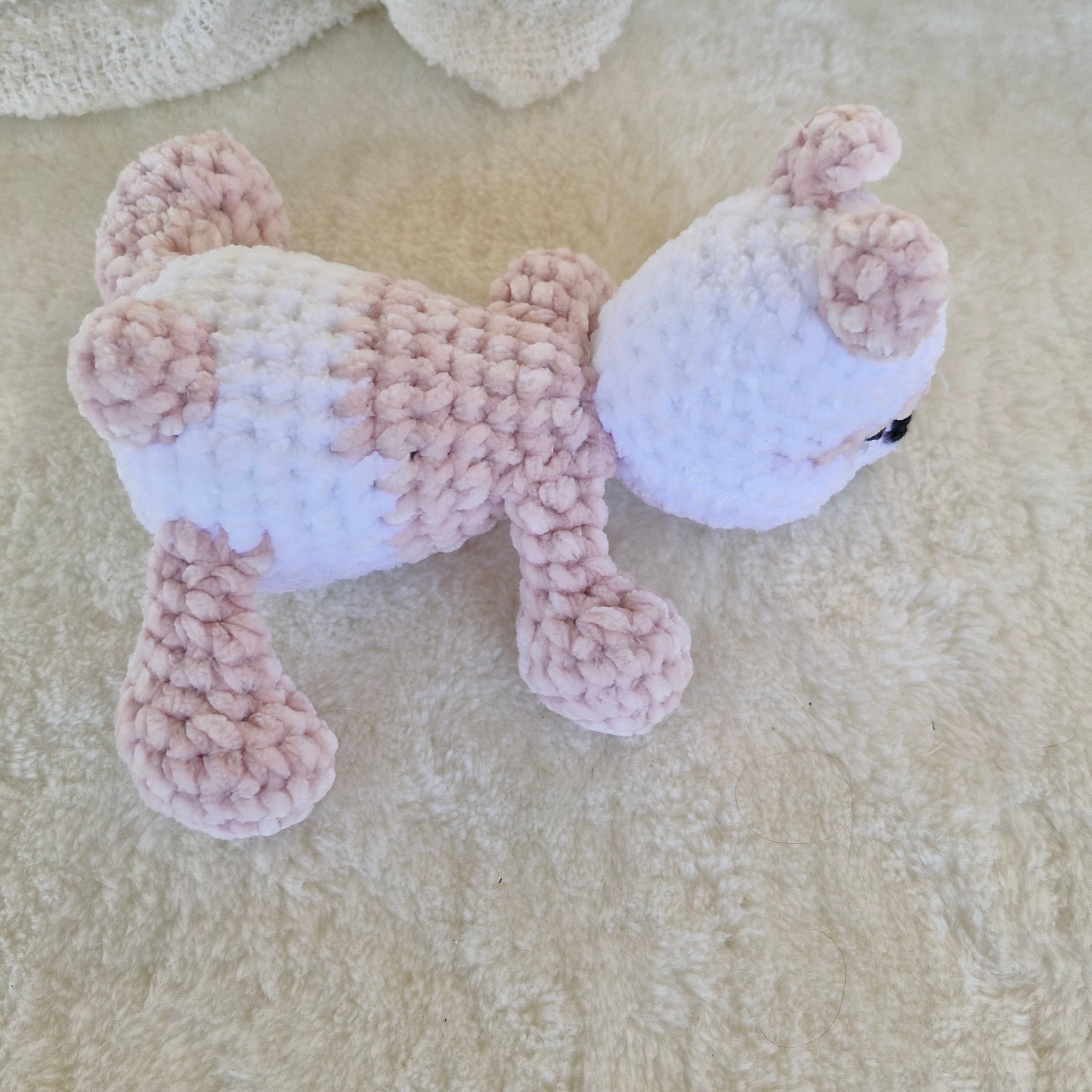 Handmade crochet Cutest little Sleepy Bear- Pink and White