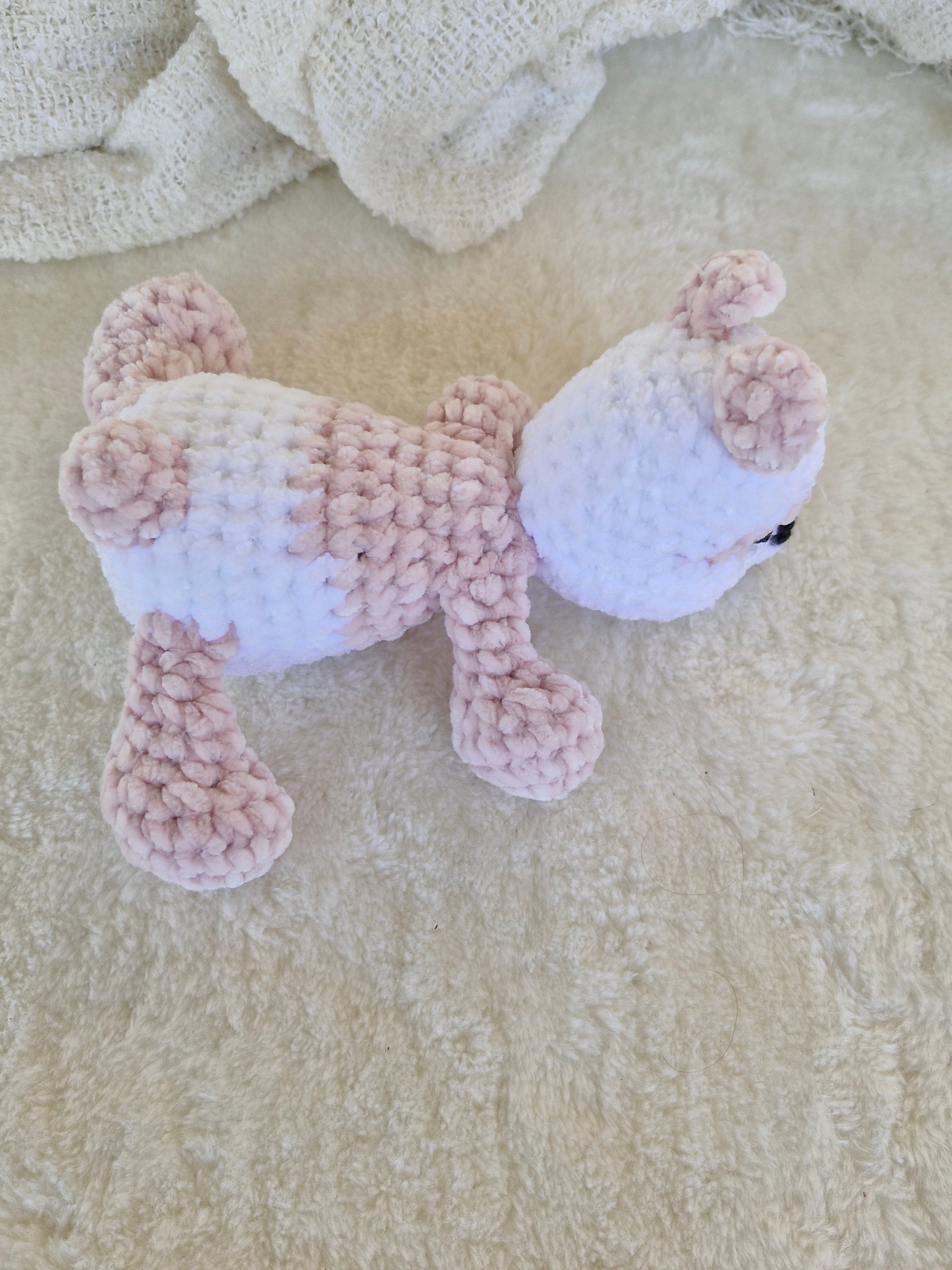Handmade crochet Cutest little Sleepy Bear- Pink and White