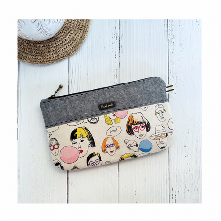 Zipper Purse Pouch - Bubblegum Heads