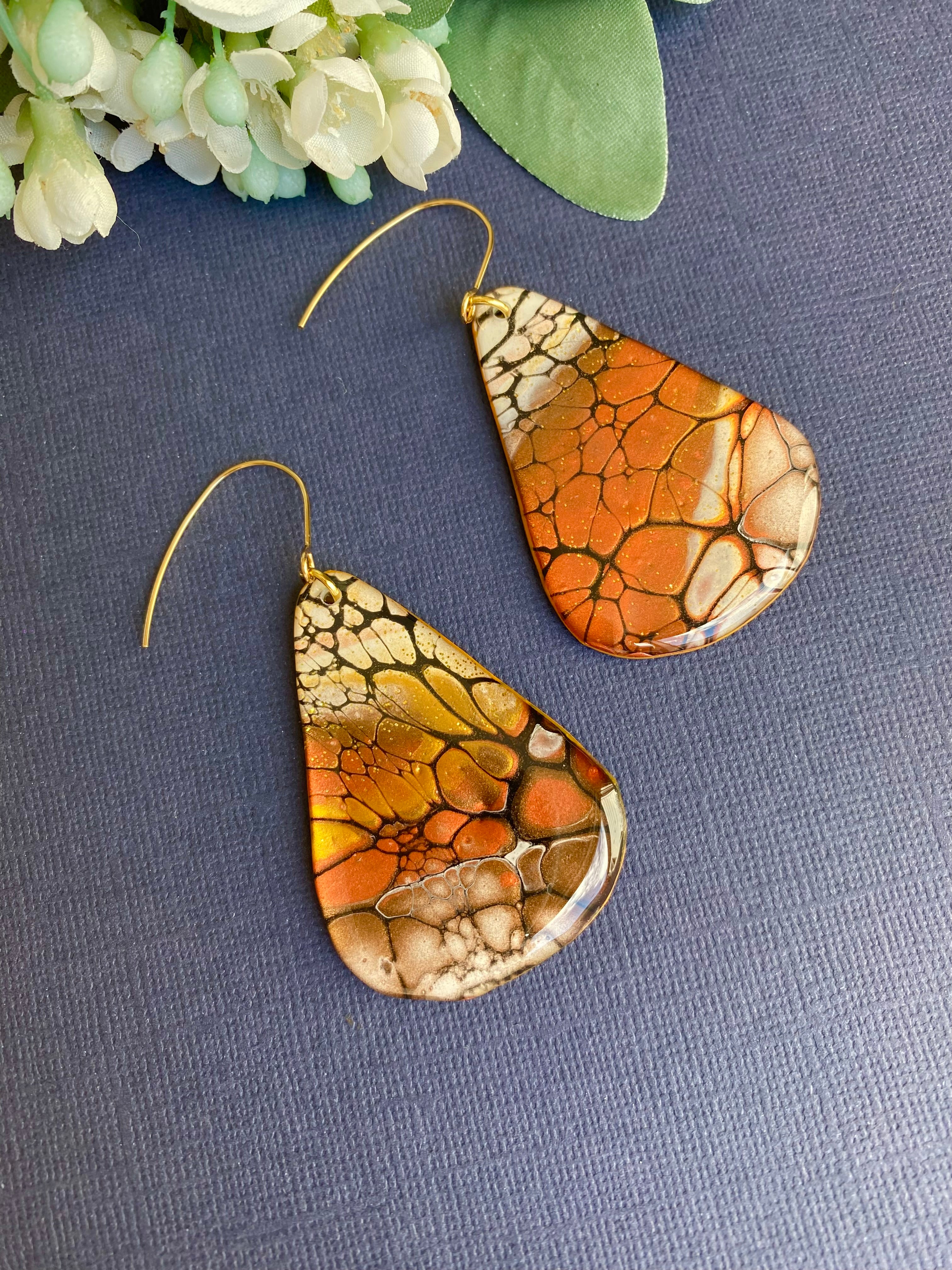 Wearable Art Teardrop Earrings