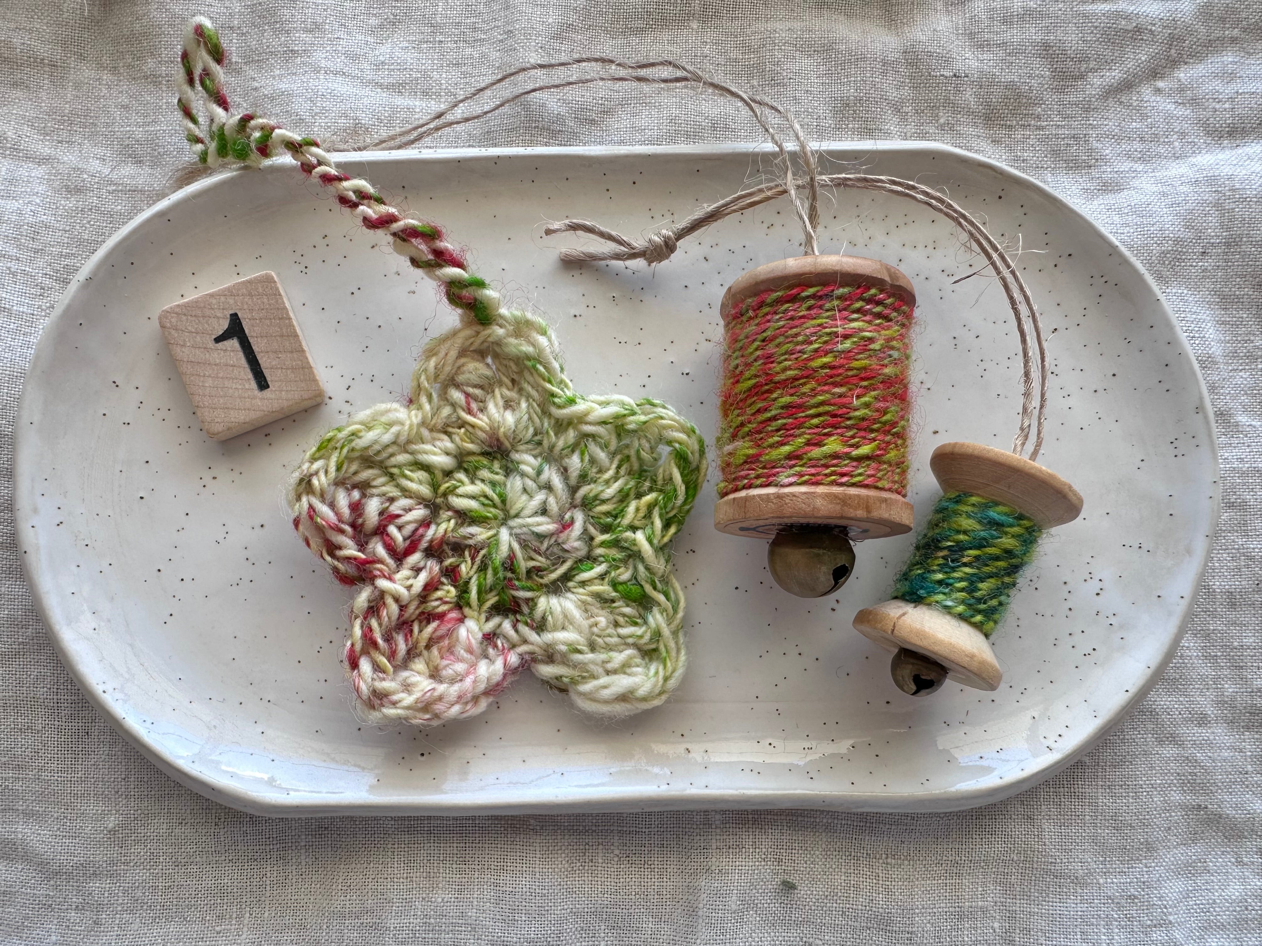 Handspun Vintage Cotton Reel Decorations