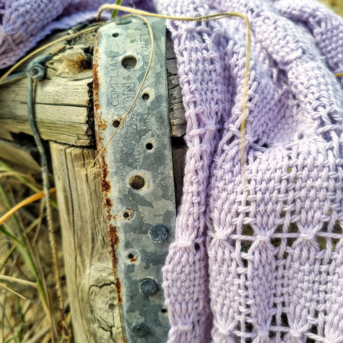 'Beyond the plain weave' collection lilac cotton scarf
