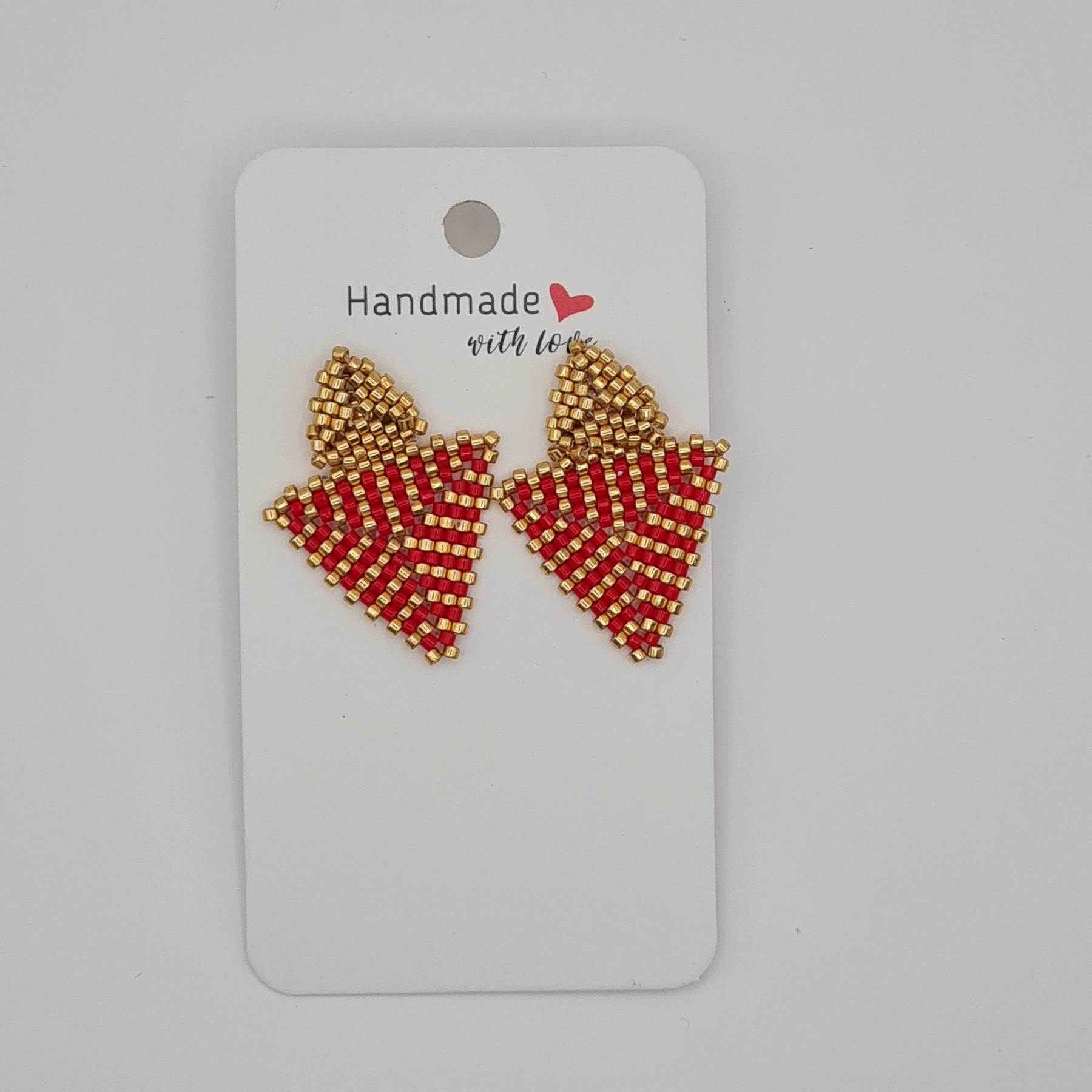 Beaded Triangle Earrings
