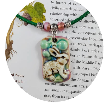 BUNNY CERAMIC PENDANT NECKLACE