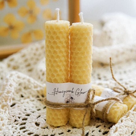 Cord Burning Mini Beeswax Candles