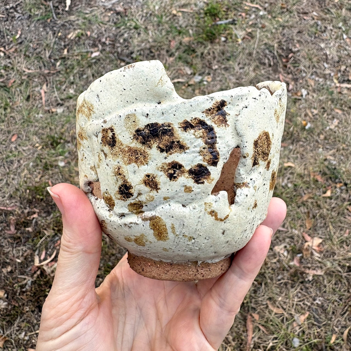 Ceramic orchid pot – torn design