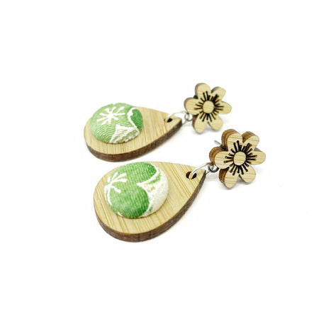 Kimono Blossom Teardrop Apple Green